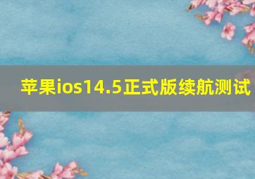 苹果ios14.5正式版续航测试